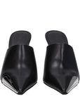 Off-White Black Leather High Heel Pumps