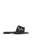 Bottega Veneta Black Lamb Leather Flat Sandals