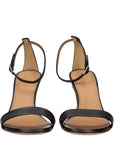 Off-White Black Leather Stiletto Heel Sandals