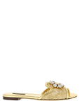 Dolce & Gabbana Gold Polyamide Slides