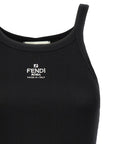 Fendi Black Cotton Sleeveles T-Shirt
