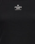 Fendi Black Cotton Sleeveles T-Shirt