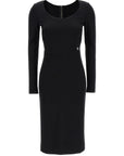Dolce & Gabbana Black Viscose Midi Dress