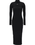 Off-White Black Cotton Midi Dress