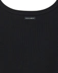 Dolce & Gabbana Black Cotton Tank Tops