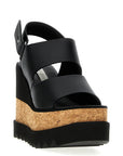Stella McCartney Black Polyester Wedge Sandals