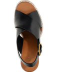 Chloé Black Calfskin Wedge Sandals