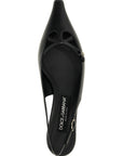 Dolce & Gabbana Black Lamb Leather Mid Heel Pumps