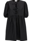 Ganni Black Cotton Short Dress
