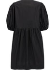 Ganni Black Cotton Short Dress