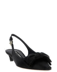 Dolce & Gabbana Black Viscose Mid Heel Pumps
