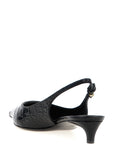 Dolce & Gabbana Black Calfskin Mid Heel Pumps