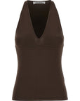 Max Mara Brown Viscose Sleeveles T-Shirt
