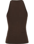 Max Mara Brown Viscose Sleeveles T-Shirt