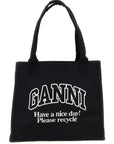Ganni Bicolor Recycled Cotton Tote Bag