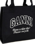 Ganni Bicolor Recycled Cotton Tote Bag