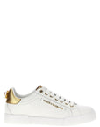 Dolce & Gabbana Gold Calfskin Low Top Sneakers