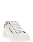 Dolce & Gabbana Gold Calfskin Low Top Sneakers