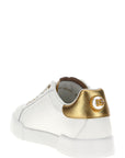 Dolce & Gabbana Gold Calfskin Low Top Sneakers