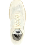 Marine Serre White Calfskin Athletic Sneakers