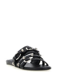 Balenciaga Black Lamb Leather Slides