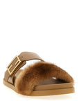 Fendi Brown Leather Slides