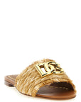 Dolce & Gabbana Brown Raffia Slides