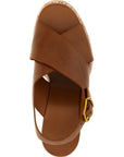 Chloé Brown Calfskin Wedge Sandals