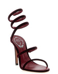 RENE CAOVILLA Bordeaux Textile Stiletto Heel Sandals