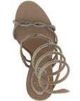RENE CAOVILLA Gray Satin Stiletto Heel Sandals
