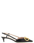 Valentino Garavani Black Calfskin Mid Heel Pumps