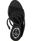 RENE CAOVILLA Black Satin Stiletto Heel Sandals