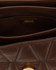 Versace Brown Lamb Leather Shoulder Bag