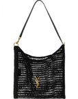 Saint Laurent Black Raffia Shoulder Bag