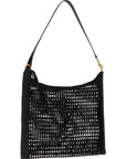 Saint Laurent Black Raffia Shoulder Bag