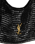 Saint Laurent Black Raffia Shoulder Bag