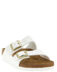 Birkenstock White Artificial Leather Slides
