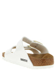 Birkenstock White Artificial Leather Slides