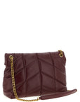 Saint Laurent Bordeaux Calfskin Shoulder Bag