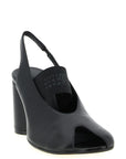 MM6 Maison Margiela Black Lamb Leather Mid Heel Pumps