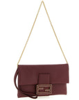 Fendi Bordeaux Lamb Leather Clutch Bag