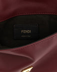 Fendi Bordeaux Lamb Leather Clutch Bag