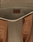 Chloé Brown Linen Tote Bag