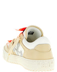 Off-White Beige Leather Low Top Sneakers