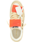 Off-White Beige Leather Low Top Sneakers