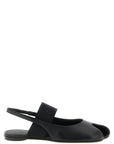 MM6 Maison Margiela Black Lamb Leather Flat Sandals