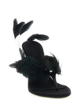 Paris Texas Black Silk Stiletto Heel Sandals