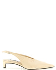 Jil Sander Beige Calfskin Mid Heel Pumps