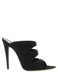 Saint Laurent Black Viscose Stiletto Heel Sandals