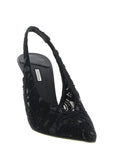 LE SILLA Black Cotton High Heel Pumps